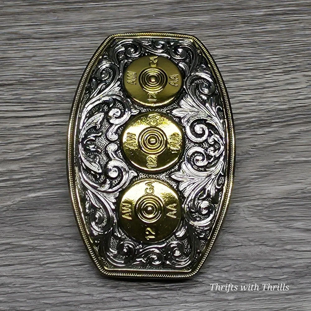 Rare Stainless Steel Belt Buckle - 12 Gauge Shells - Western  AW 12GA AA  - Nice